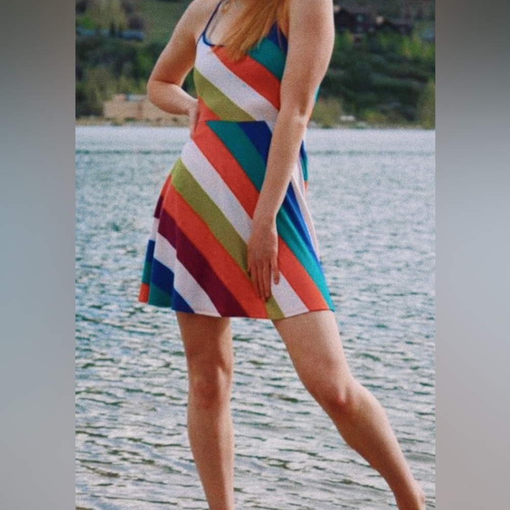 Xhilaration Rainbow Multi Stripe Dress